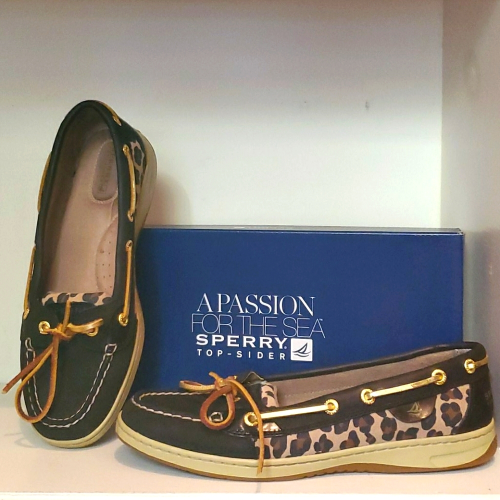 SPERRY Top Sider Black Leopard